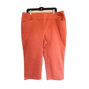 Croft & Barrow Effortless Stretch Capris 16W Coral Orange NWOT